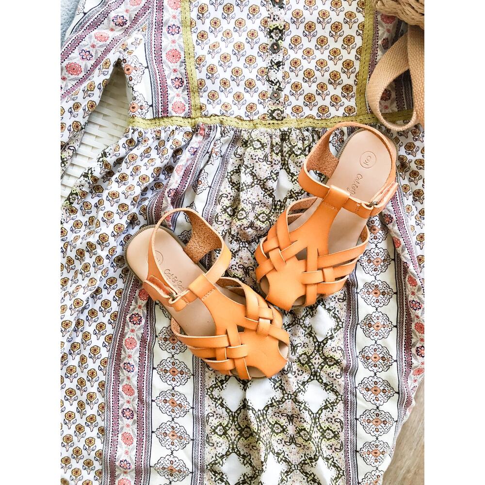 Chasing Butterflies Braided Golden Honey Huarache Sandals 9